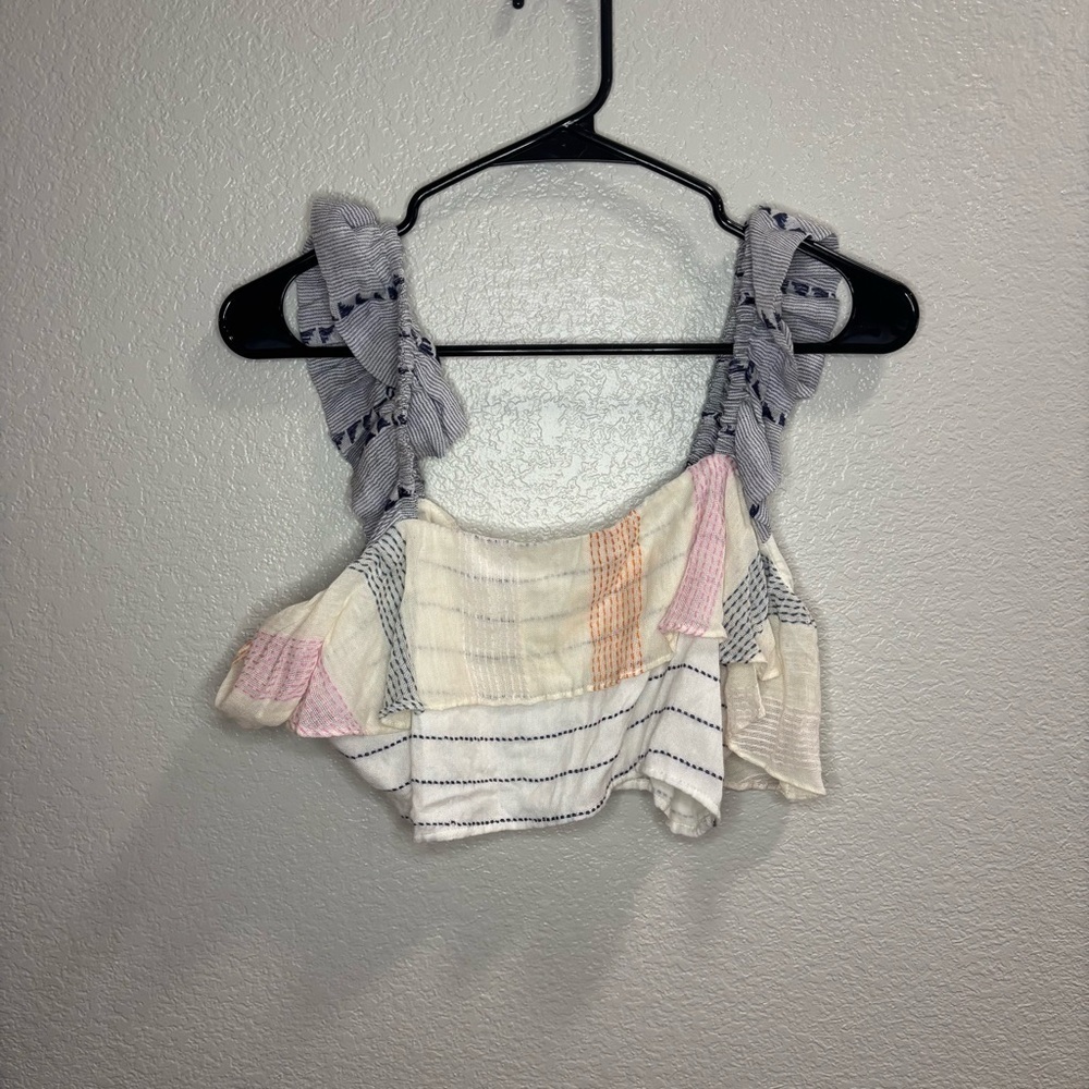 Striped Ruffle Crop Top